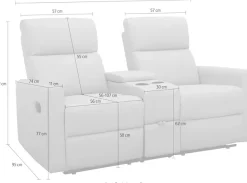 Home affaire 2-Sitzer »Daoulas, 2er-Kinosofa, TV-Sessel, Multimedia-Sofa« Kinosofa mit Relaxfunktion, Getränkehalter und Stauraum