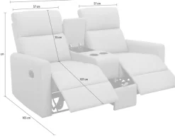 Home affaire 2-Sitzer »Daoulas, 2er-Kinosofa, TV-Sessel, Multimedia-Sofa« Kinosofa mit Relaxfunktion, Getränkehalter und Stauraum