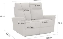 Home affaire 2-Sitzer »FINNARA,2-Sitzer,elelektrische Relaxfunktion in 2 Sitzen, USB A/C« Liegefunktion 105°-135°, Federkern,
