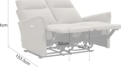 Home affaire 2-Sitzer »FINNARA,2-Sitzer,elelektrische Relaxfunktion in 2 Sitzen, USB A/C« Liegefunktion 105°-135°, Federkern,