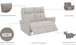 Home affaire 2-Sitzer »FINNARA,2-Sitzer,elelektrische Relaxfunktion in 2 Sitzen, USB A/C« Liegefunktion 105°-135°, Federkern,