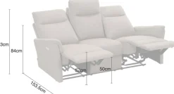 Home affaire 3-Sitzer »FINNARA, 3-Sitzer,elelektrische Relaxfunktion in 2 Sitzen, USB A/C« Liegefunktion 105°-135°, Federkern,