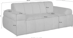 Home affaire 2-Sitzer »LYOTH Design-Sofa, moderne Steppung, Breite 180 cm« mit Wellenunterfederung, gemütlich und modern, komfortables Sitzgefühl