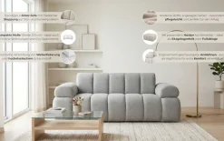 Home affaire 2-Sitzer »LYOTH Design-Sofa, moderne Steppung, Breite 180 cm« mit Wellenunterfederung, gemütlich und modern, komfortables Sitzgefühl
