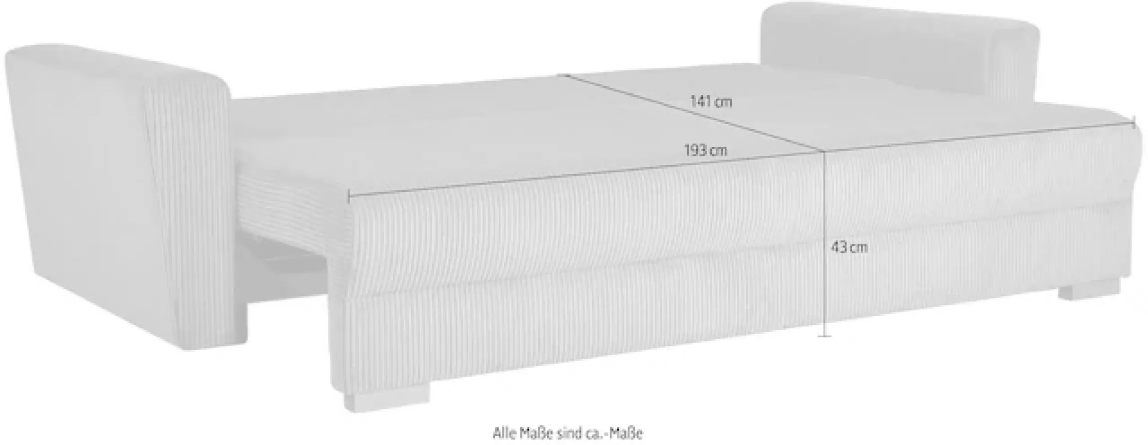 Home affaire 3-Sitzer »MAGHERA 230 cm - OTTO. Verlässliche Qualität.« Schlafsofa, Bettkasten, pflegeleicht