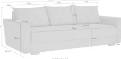 Home affaire 3-Sitzer »MAGHERA 230 cm - OTTO. Verlässliche Qualität.« Schlafsofa, Bettkasten, pflegeleicht
