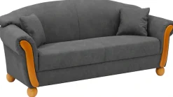 Home affaire 3-Sitzer »Milano Vintage Breite 190cm, Federkern, bequem, Komfortsitzhöhe 45cm« mit Federkern, Bezug in Lederoptik, incl. Zierkissen