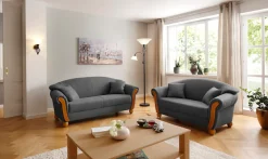 Home affaire 3-Sitzer »Milano Vintage Breite 190cm, Federkern, bequem, Komfortsitzhöhe 45cm« mit Federkern, Bezug in Lederoptik, incl. Zierkissen