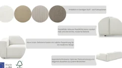 Home affaire 3-Sitzer »Noord mit Kedernaht, Breite 232 cm« Cord, Struktur, Webstoff, mit Wellenunterfederung, Massivholzrahmen