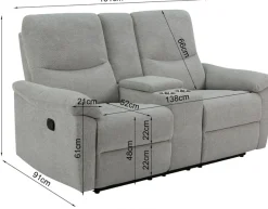 Home affaire 2-Sitzer »ODILON, 2er-Kinosofa, TV-Sessel, Mulitmedia-Sofa, Struktur, USB A/C,« Relaxfunktion manuell u. elektrisch, Getränkehalter, Staufach