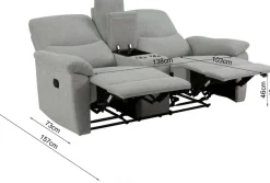 Home affaire 2-Sitzer »ODILON, 2er-Kinosofa, TV-Sessel, Mulitmedia-Sofa, Struktur, USB A/C,« Relaxfunktion manuell u. elektrisch, Getränkehalter, Staufach