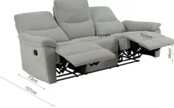 Home affaire 3-Sitzer »ODILON, Sofa 167 cm, Federkern, Struktur-Bezug« 105°-150° Relax- und Liegeposition manuell/elektrisch, USB A/C