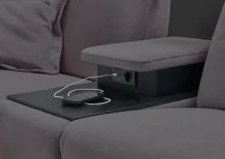 Home affaire 2-Sitzer »Sisto, inklusive 2x Relaxfunktion motorisch mit Herz-Waage-Beschlag« Zwischenelement mit Tisch, Steckdose & USB-Ladestation