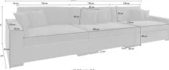 Home affaire 3-Sitzer »Skara XXL« Lounge-Sofa XXL mit Federkern-Polsterung, in vielen Bezugsvarianten