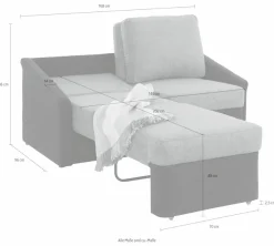 Home affaire 2-Sitzer »Sleepy« mit Schlaffunktion
