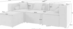 Home affaire 3-Sitzer »Sundstrup L-Form« Modulserie, individuelle Zusammenstellung
