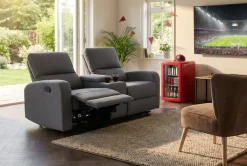 Home affaire 2-Sitzer »TOURNAY, 2er-Kinosofa, Liegesofa, TV-Sessel, Multimedia-Sofa« mit manueller Relaxfunktion, Getränkehalter, Staufach