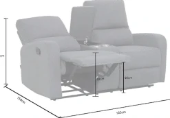 Home affaire 2-Sitzer »TOURNAY, 2er-Kinosofa, Liegesofa, TV-Sessel, Multimedia-Sofa« mit manueller Relaxfunktion, Getränkehalter, Staufach