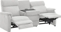 Home affaire 3-Sitzer »Turin Sofa mit elektrischer Relaxfunktion, Breite 226 cm« inkl. Tisch, USB & Steckdose, Federkern & pflegeleichtem Bezug