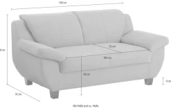 Home affaire 2-Sitzer »Yesterday Couch, B/T: 159/91 cm, belastbar bis 140kg/ Sitz« Microfaser, natur