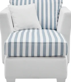 Home affaire Sitzgruppe »CALIFORNIA« 2 Stk. tlg. maritimer Landhausstil, Sessel mit passenden Hocker 65x65 cm