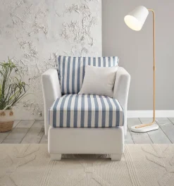 Home affaire Sitzgruppe »CALIFORNIA« 2 Stk. tlg. maritimer Landhausstil, Sessel mit passenden Hocker 65x65 cm