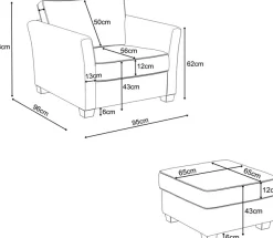 Home affaire Sitzgruppe »CALIFORNIA« 2 Stk. tlg. maritimer Landhausstil, Sessel mit passenden Hocker 65x65 cm