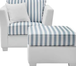 Home affaire Sitzgruppe »CALIFORNIA« 2 Stk. tlg. maritimer Landhausstil, Sessel mit passenden Hocker 65x65 cm