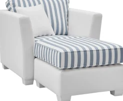 Home affaire Sitzgruppe »CALIFORNIA« 2 Stk. tlg. maritimer Landhausstil, Sessel mit passenden Hocker 65x65 cm