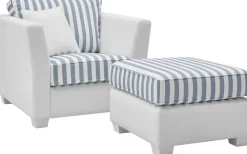 Home affaire Sitzgruppe »CALIFORNIA« 2 Stk. tlg. maritimer Landhausstil, Sessel mit passenden Hocker 65x65 cm