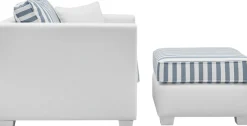 Home affaire Sitzgruppe »CALIFORNIA« 2 Stk. tlg. maritimer Landhausstil, Sessel mit passenden Hocker 65x65 cm