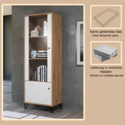 Home affaire Standvitrine »Tarragona« Standvitrine mit 2 Türen - (B/T/H) 63/40/172 cm