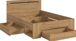 Home affaire Stauraumbett »REHAT, in 144 oder 184 cm Breite, 3 Schubkästen, 2 offene Fächer« TOPSELLER!, für Matratzen 140x200 cm, viel Stauraum, ohne Lattenrost, 1 Stk. tlg. Bett, Kastenbett, Bettgestell, Schlafzimmer, Schlafen