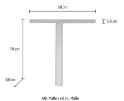 Home affaire Tischelement »Easy, 68 x 68 cm, Verbindungstisch, Anbautisch, Eckverbindung« mit Stützfuß, Ecke abgerundet-Viertelkreis, Tischplatte 38 mm stark