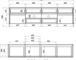 Home affaire TV-Schrank »Stranda, moderner TV-Unterschrank, Kommode im Scandi-Style, Lowboard« Rahmenoptik, ausreichend Stauraum, vielseitig einsetzbar, 193 cm breit