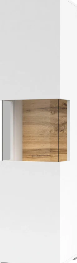 Home affaire Vitrine »Ava, Breite 36 cm, hängend und stehend montierbar« moderne grifflose Vitrine, Hochschrank mit Eckverglasung