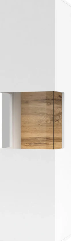 Home affaire Vitrine »Ava, Breite 36 cm, hängend und stehend montierbar« moderne grifflose Vitrine, Hochschrank mit Eckverglasung