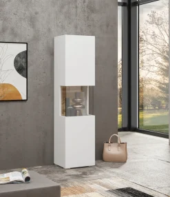 Home affaire Vitrine »Ava, Breite 36 cm, hängend und stehend montierbar« moderne grifflose Vitrine, Hochschrank mit Eckverglasung