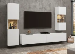 Home affaire Vitrine »Ava, Breite 36 cm, hängend und stehend montierbar« moderne grifflose Vitrine, Hochschrank mit Eckverglasung