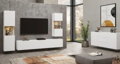 Home affaire Vitrine »Ava, Breite 36 cm, hängend und stehend montierbar« moderne grifflose Vitrine, Hochschrank mit Eckverglasung