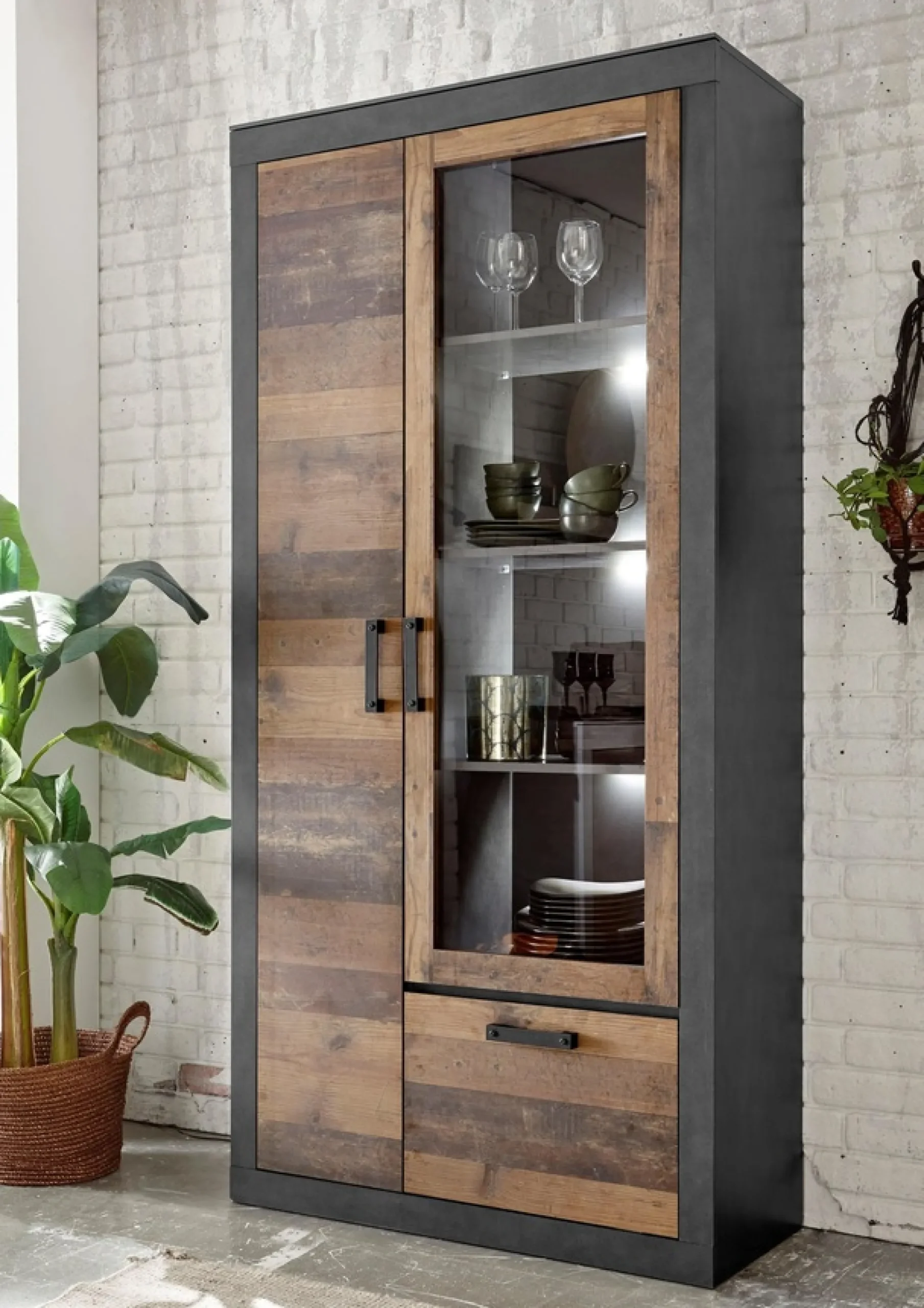 Home affaire Vitrine »BROOKLYN« Höhe ca. 200 cm