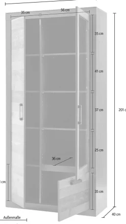Home affaire Vitrine »BROOKLYN« Höhe ca. 200 cm