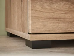 Home affaire Vitrine »Cantara, Vitrinenschrank in Eiche Evoke, Weiß o Kaschmir, Standvitrine« schwarzer Stangengriff, ausreichend Stauraum, vielseitig einsetzbar
