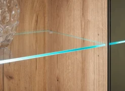 Home affaire Vitrine »Cantara, Vitrinenschrank in Eiche Evoke, Weiß o Kaschmir, Standvitrine« schwarzer Stangengriff, ausreichend Stauraum, vielseitig einsetzbar
