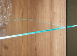 Home affaire Vitrine »Cantara, Vitrinenschrank in Eiche Evoke, Weiß o Kaschmir, Standvitrine« schwarzer Stangengriff, ausreichend Stauraum, vielseitig einsetzbar