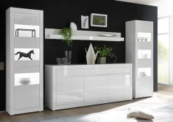 Home affaire Vitrine »Carat« Höhe 198 cm, zwei Leisten angeliefert, 1 x grau, 1 x weiss