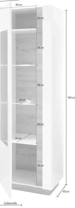 Home affaire Vitrine »CLAiR Vitrine 23« Höhe 194 cm