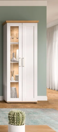 Home affaire Vitrine »Cosenza, Höhe 161 cm, 2 Türen, 4 Fächer« 1 Stk. tlg. Vitrine, Höhe 161 cm, Wohnzimmer, Esszimmer