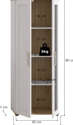 Home affaire Vitrine »Cosenza, Höhe 161 cm, 2 Türen, 4 Fächer« 1 Stk. tlg. Vitrine, Höhe 161 cm, Wohnzimmer, Esszimmer
