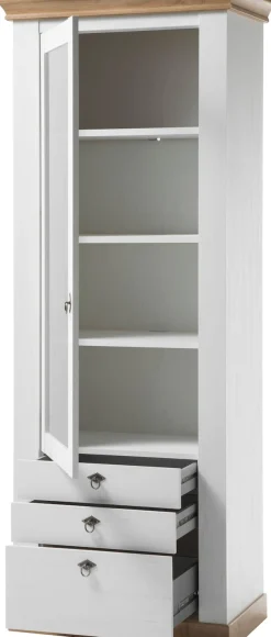 Home affaire Vitrine »Cremona, Hochschrank im Landhausstil, Glasvitrine« Metallgriffe, ausreichend Stauraum, vielseitig einsetzbar, 204 cm hoch